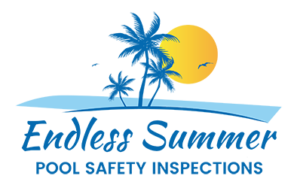 Endless Summer Sunshine Coast Pool Safety Inspections - Logo of the Company, palm trees with birds flying past.